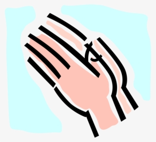 Vector Illustration Of Praying Hands Clasped Together