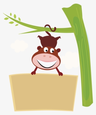 Year Of The Monkey Clipart Upside Down Monkey - 猴子 樹 卡通