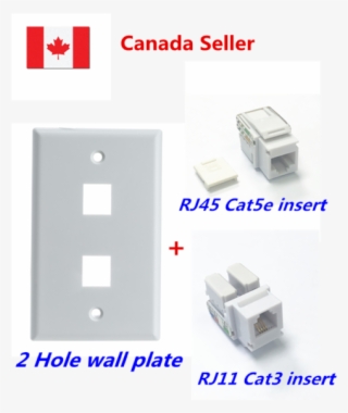 2 Hole Network Cat6 Cat5e Cat3e Wall Plate Jack W/rj45 - Electrical Connector