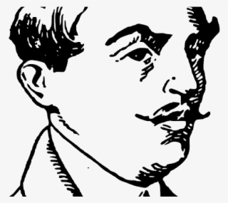 Steampunk Clipart Finger Point - Man With Moustache Drawing