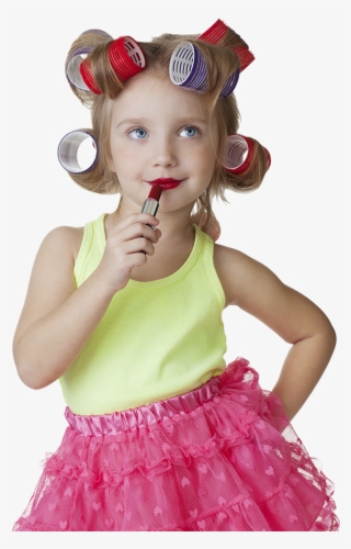 Little Girl Applying Lipstick