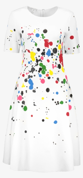 Oscar De La Renta Short-sleeve Splatter Paint Dress - Pattern
