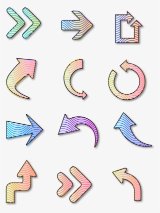 フレッシュスタイル 波線装飾 矢印 カラフル Pngとベクトル画像