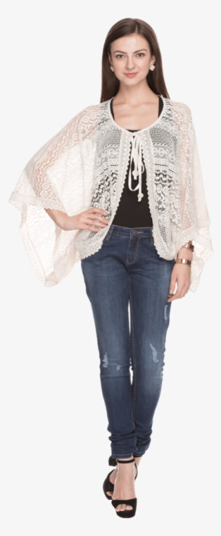 Women Slim Fit Lace Shrug - Girl