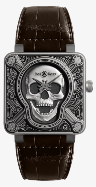 Bell And Ross Aviation Black Br0192 Skull-burn Limited - Burning Skull Bell And Ross