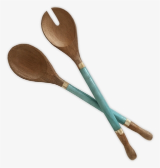 Pearl & Palm Wood Salad Servers - Wooden Salad Server