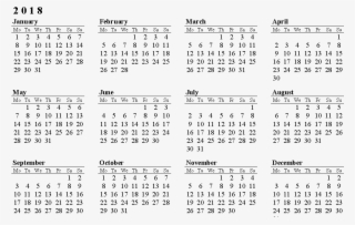 1050 X 665 16 - 12 Month Printable Year Calendar 2018
