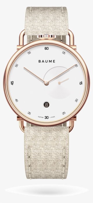 41mmdate Unisex Custom Watch Ronda Golden Case Linen - Analog Watch