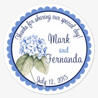 Blue Hydrangea Personalized Sticker - Blank Menstrual Cycle Chart