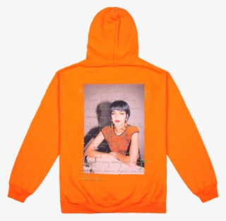 Orange Back Printed Hoodie - Hoodie