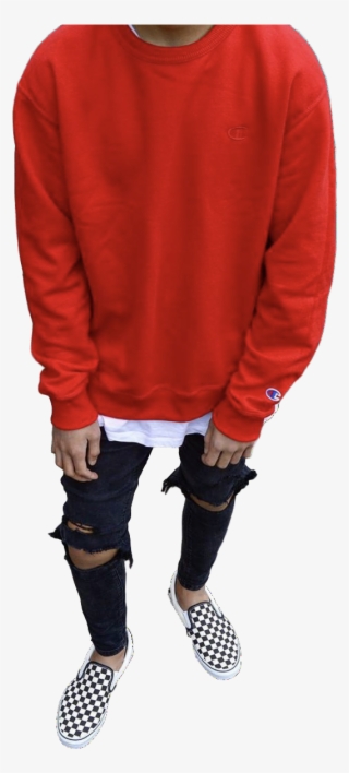 Champion Reverse Weave Red Crewneck Sweatshirt - Sweatshirt