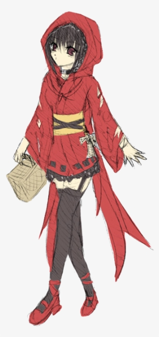 Red Hood Anime Girl - Cartoon
