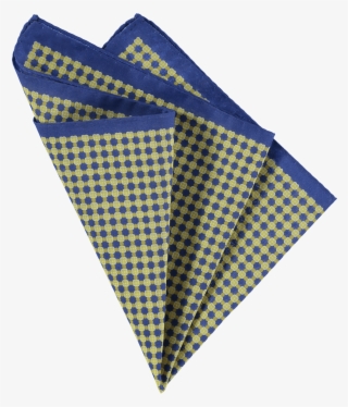 Cotton Pocket Square Geometric Blue - Polka Dot