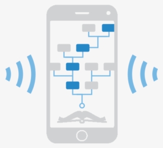 Tagline Illustration Blue Square - Mobile Phone