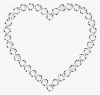 Transparent Diamond Heart Border Clip Art Image