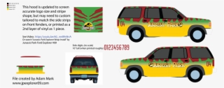 Vinyl Wrap - Pinewood Derby Jurassic Park Jeep