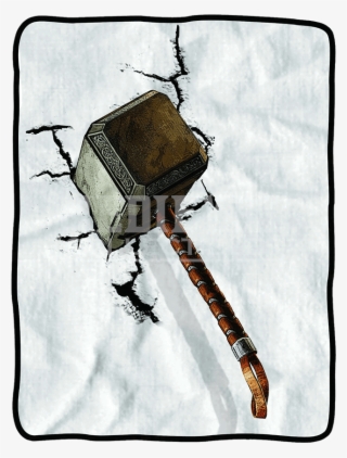 Avengers 2 Mjolnir Crash Fleece Blanket - Thor Hammer In The Wall