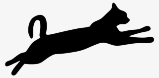 Leaping Cat Silhouette - Jumping Cat Silhouette Png