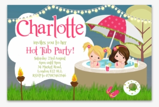 Personalised Hot Tub Pool Party Invitations - Cartoon