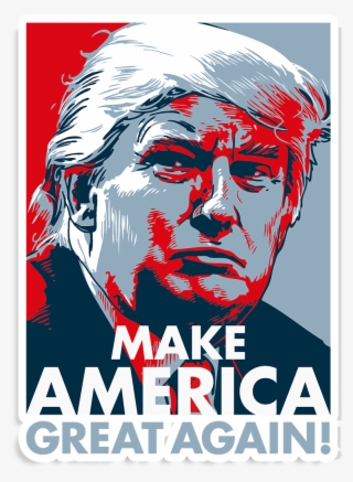 Make America Great Again Sticker American As F*ck - Donald Trump Make America Great Again Poster