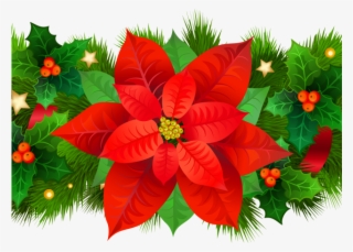Poinsettia Clipart Christmas Rose - Christmas Decoration Clip Art