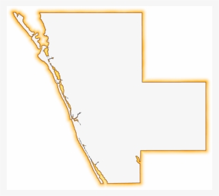 A Yellow-orange Glow Outline Map Of Sarasota - Illustration