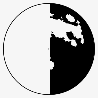 Half Moon Phase Symbol Comments - Moon Craters Black White