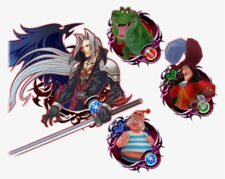 #khux Eng Get An Illustrated Sephiroth Medal In This - Sephiroth E Cloud Final Fantasy 7