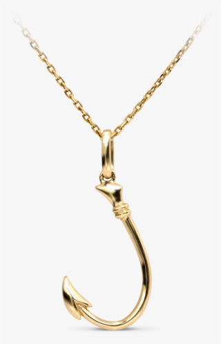 Yellow Gold Fisherman Fish Hook Jewelry - Pendant