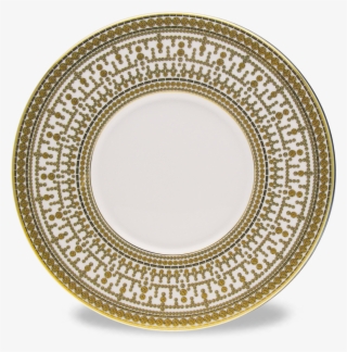Large Dinner Plate Tiara Blanc Or - Op Art