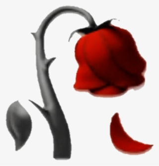 Emoji Rose Redrose Redrose🌹 Red Sticker Black Emojisti - Step By Step Dead Rose Drawing