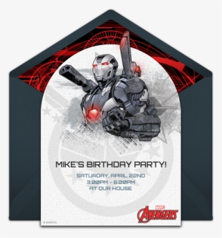 Avengers War Machine Online Invitation - Poster