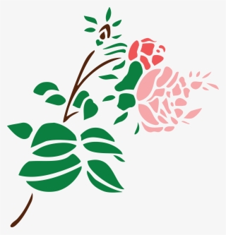 Free Clipart Of A Stem Of Roses - Black And White Rose Flower Art