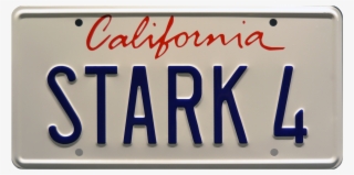 Stark 4 Prop Plate Movie Memorabilia From Iron Man - California License Plate