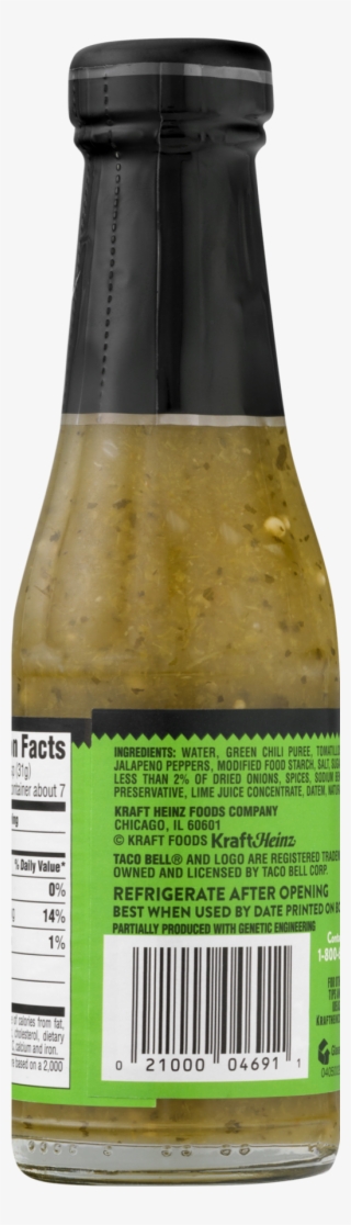 Taco Bell Verde Salsa Sauce, - Glass Bottle