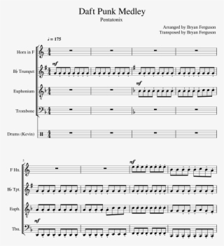 Daft Punk Medley Sheet Music For French Horn, Trumpet, - Peace In Christ Trumpet Music