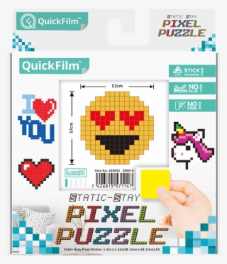 Quickfilm™ Static Stay Pixel Puzzle Smiling Face With - Unicorns Rainbow And Unicorn Family Jigsaw Puzzle