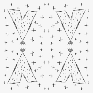 Hand Drawn Tribal Teepees Monochrome Fabric Modfox - Triangle