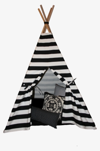 Kids Black And White Striped Teepee - Tent