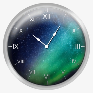 Milky Way And Aurora Borealis - Wall Clock