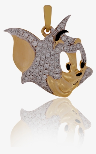 Adorable Tom Cat Gold Pendant - Cartoon