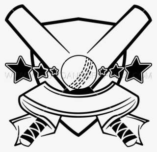 Crest Production Ready Artwork For T Shirt - Cartoon Cricket Black & White