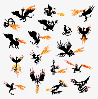 Phoenix Bird Png - Dragon Breathing A Phoenix
