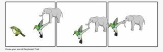 The Elephant And The Hummingbird - Cartoon
