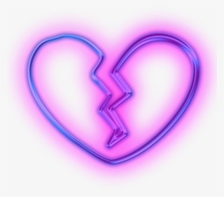 Neon Sticker - Broken Purple Heart Emoji