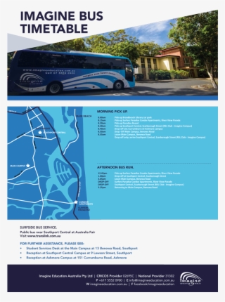 Click Here To Download A Copy Of Imagine's Bus Timetable - Minivan