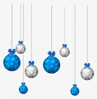 Free Png Blue And White Hanging Christmas Balls Png - Blue Christmas Ornament Png