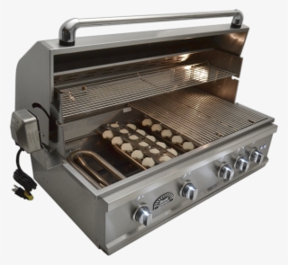 So381bqrtrl Left Side, Angled, Open, Grid & Tray Removed - Outdoor Grill Rack & Topper