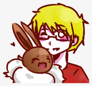 Blond Trainer Holding A Eevee