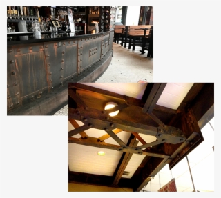 Paint Was Used To Achieve An Aged, Rusty Look - Ceiling